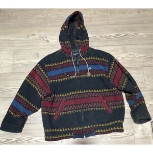 Hang Ten Vtg Aztec Pattern Hooded Jacket Size Large